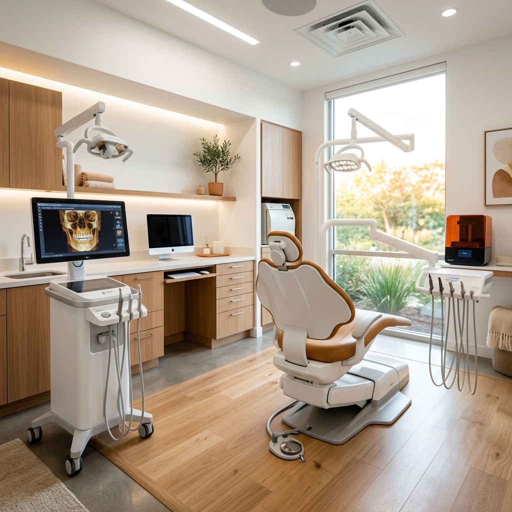High-tech dental setup showing treatment equipment